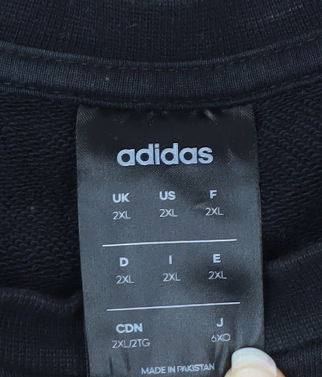Adidas Men's Black 2XL Pullover Crew Neck Sports Sweatshirt