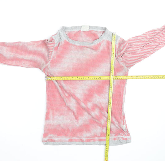Trespass Womens Pink Striped Cotton Crew Neck Jumper Size S