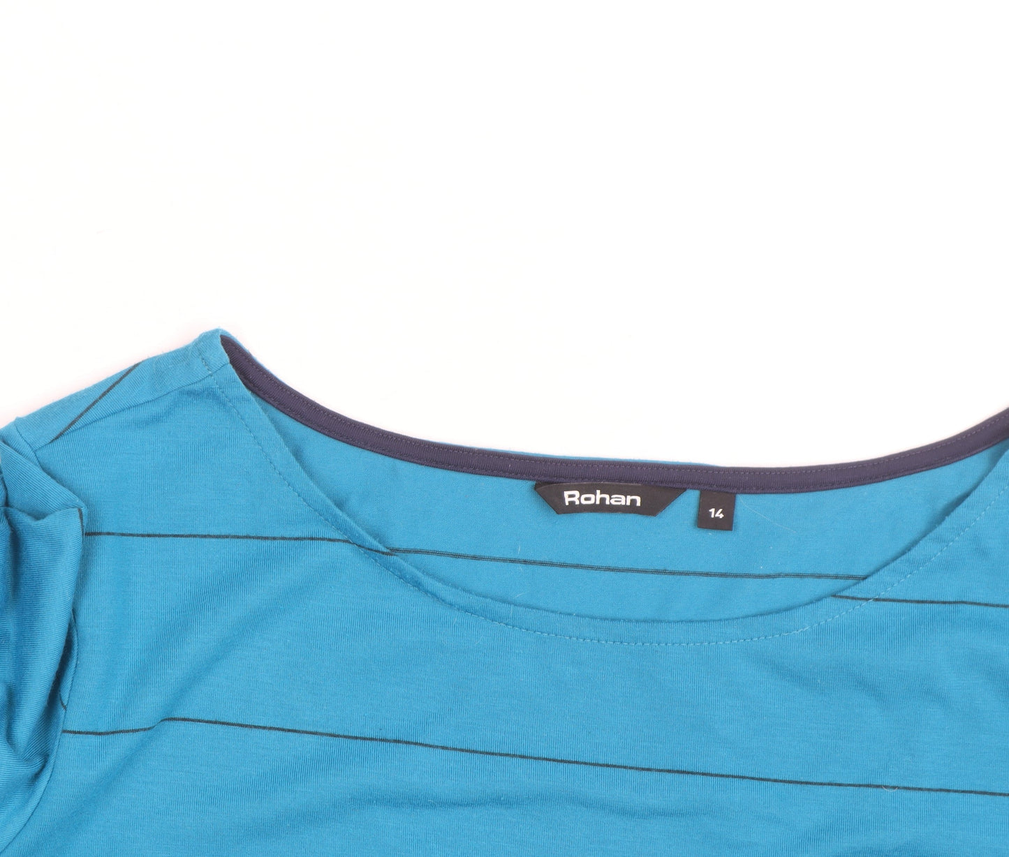 Rohan Womens Blue Striped Long Sleeve Boat Neck Top Size 14