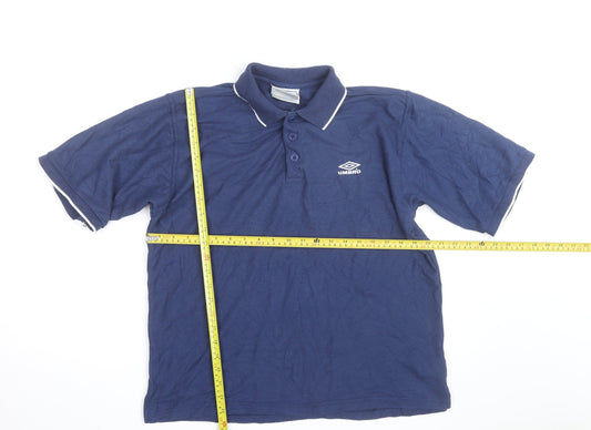 Umbro Men's Blue Short Sleeve Polo Shirt Size L Classic Fit