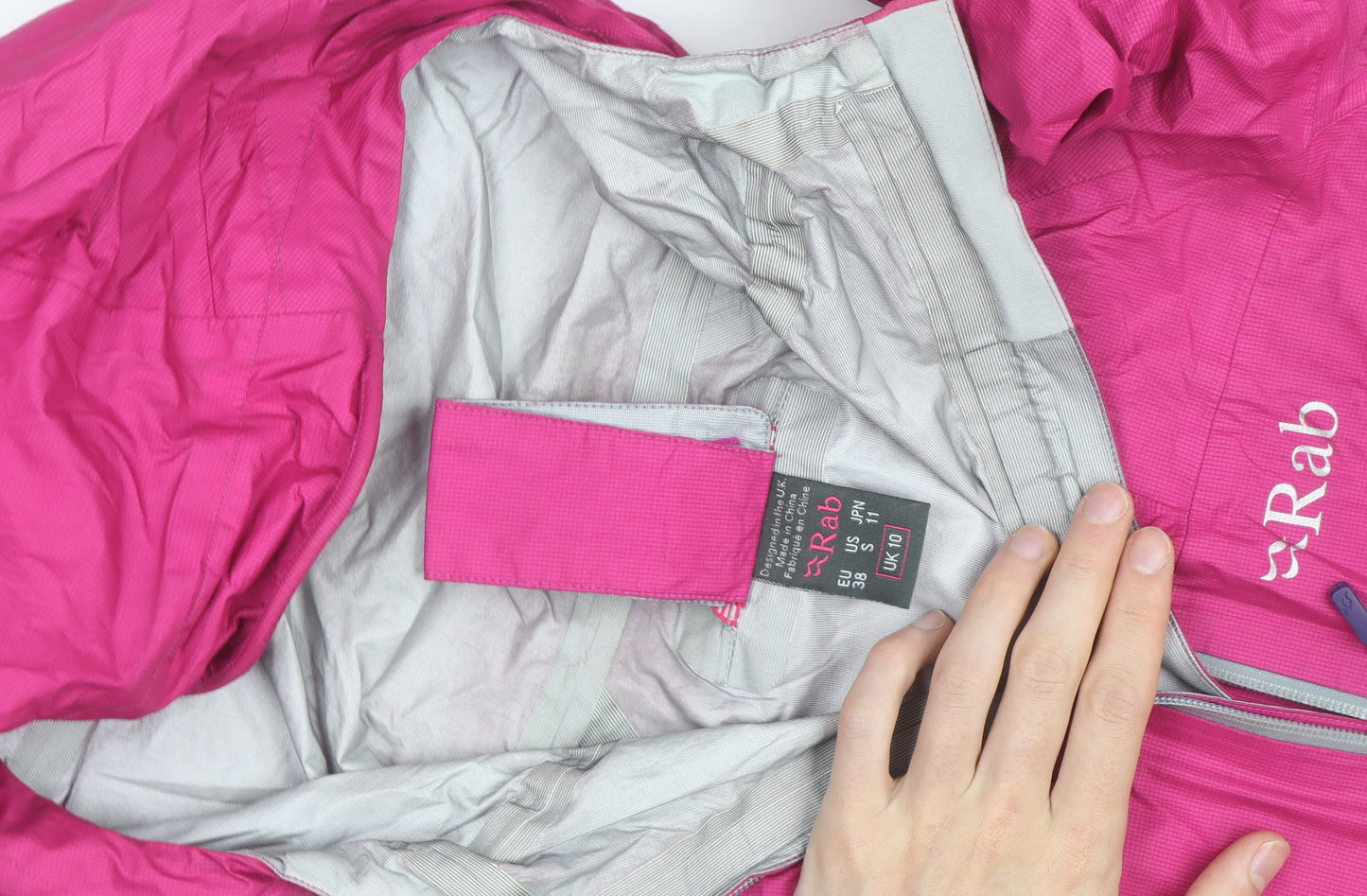 Rab Womens Pink Waterproof Hooded Rain Jacket Size 10