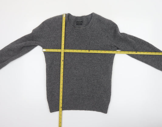 AllSaints Men's Grey Wool Blend Crew Neck Jumper Size S