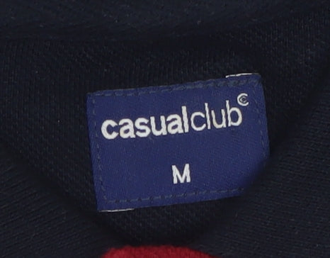 Additional view of Casual Club Men's Red Cotton Polo Shirt, size M