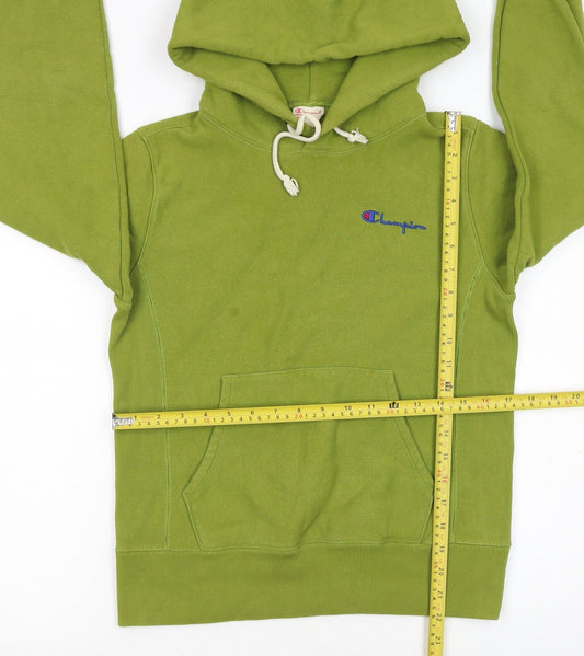 Champion Women's Green Pullover Hoodie Small Reverse Weave Warm Up