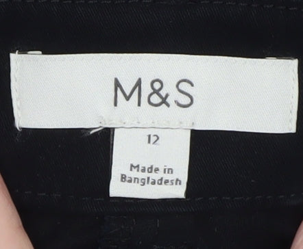 Marks and Spencer Women Black Size 12 Chino Shorts