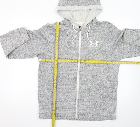 Under Armour Mens Grey Full Zip Hoodie Size L Regular Fit