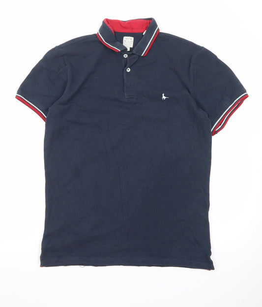 Jack Wills Men's Blue Small Slim Fit Cotton Polo Shirt