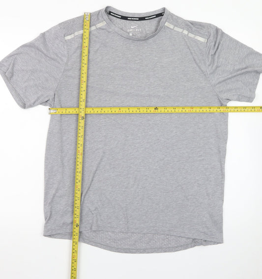 Nike Men's Grey Dri-Fit Running T-Shirt Size L Athletic Fit