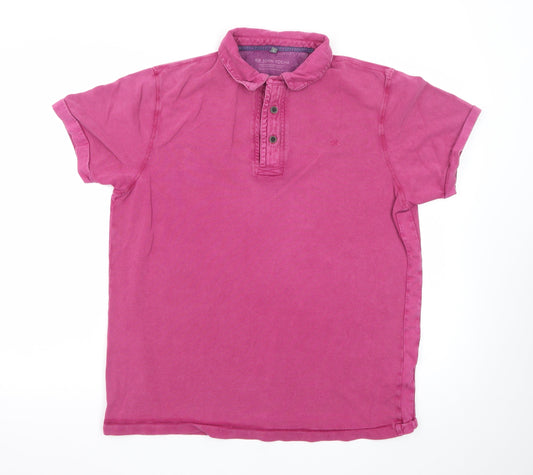 RJR John Rocha Men's Pink Short Sleeve Cotton Polo Shirt Size M