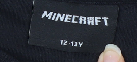 Additional view of Minecraft boys’ black sequin christmas pullover sweatshirt 12-13 years