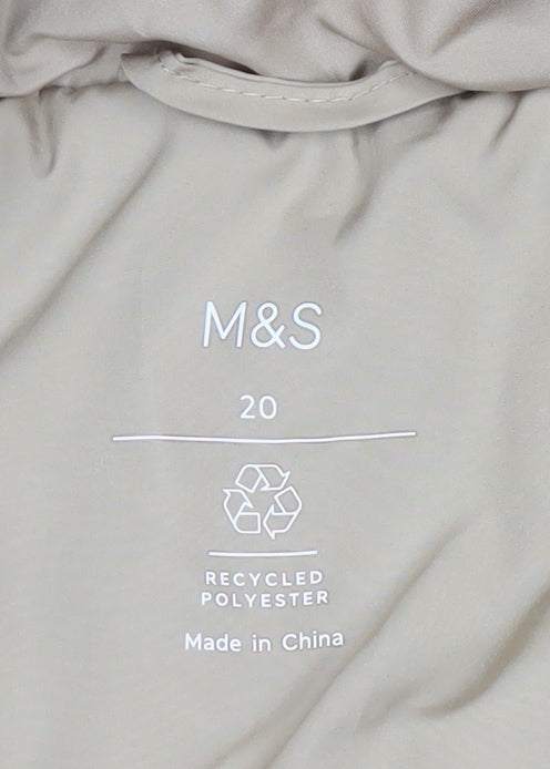 Marks and Spencer Women’s Beige Long Hooded Puffer Coat Size 20