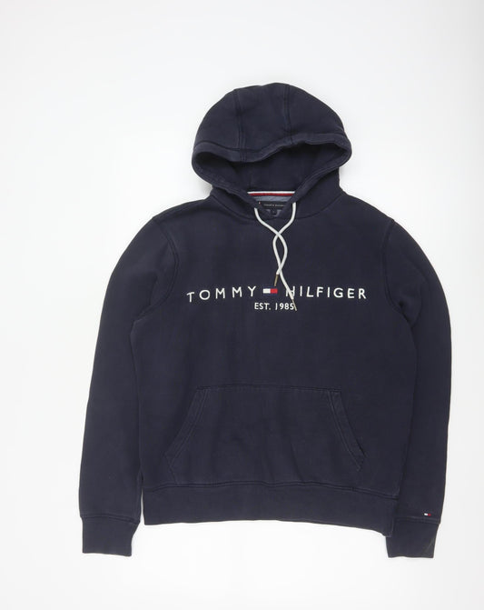Tommy Hilfiger Men's Navy Small Pullover Hoodie Organic Cotton