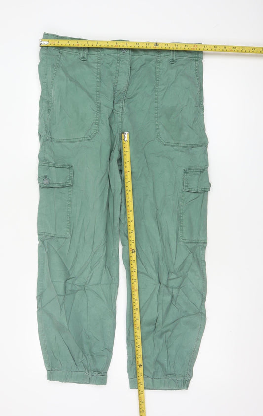 Marks and Spencer Women’s Green Cargo Trousers Size 16 Cotton Twill