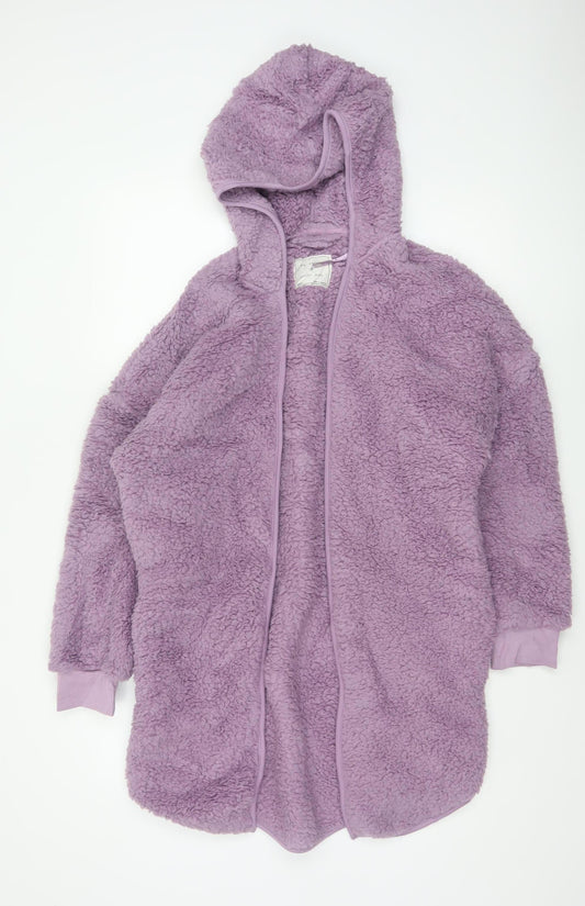 Marks & Spencer Women's Purple Fleece Hooded Robe Small