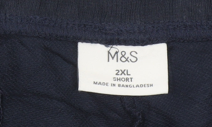 Marks and Spencer Men’s Blue 2XL Short Jersey Jogger Trousers