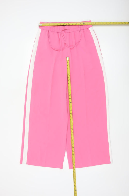 Marks and Spencer Womens Pink Wide-Leg Trousers Size 10