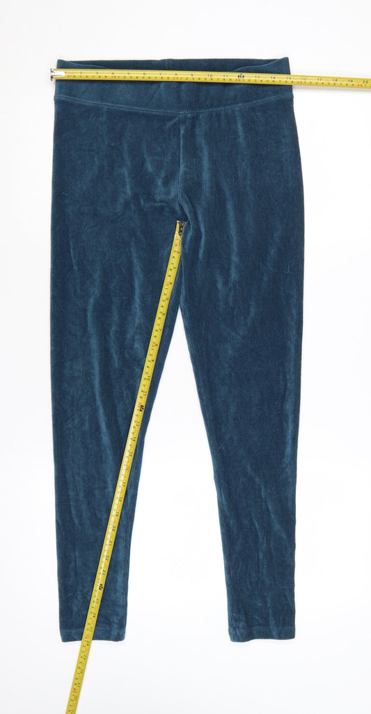 Marks and Spencer Women Petrol Green Velour Leggings UK 12 Regular