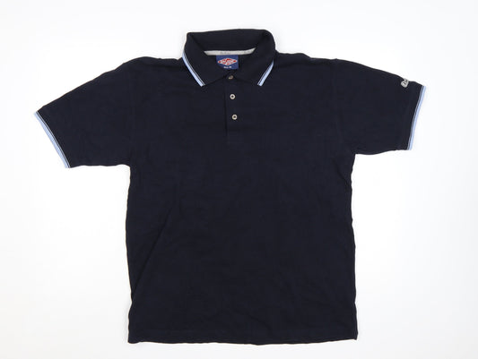 Additional front view of Lee Cooper Men’s Blue Cotton Short Sleeve Polo Shirt, size M