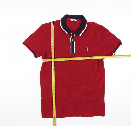 Next Men's Red Short Sleeve Polo Shirt XS 100% Cotton Classic Fit