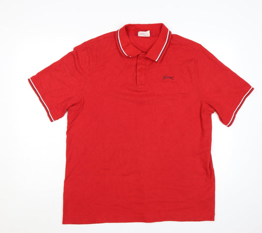 Slazenger Men's Red XL Polo Shirt Classic Sports Fit