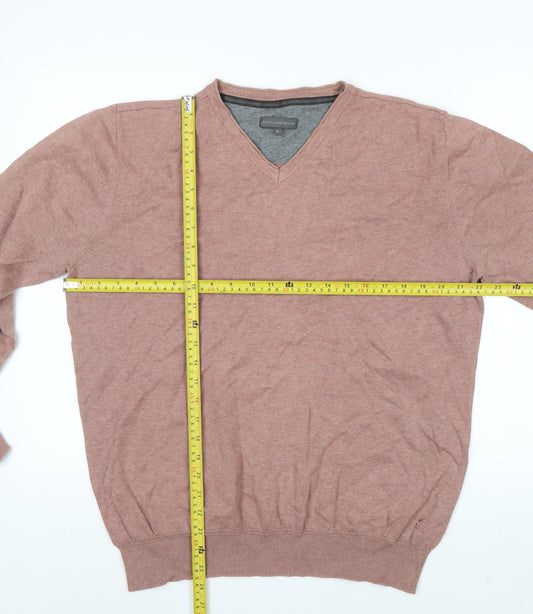 Rocha John Rocha Men's Brown Cotton V-Neck Jumper XL