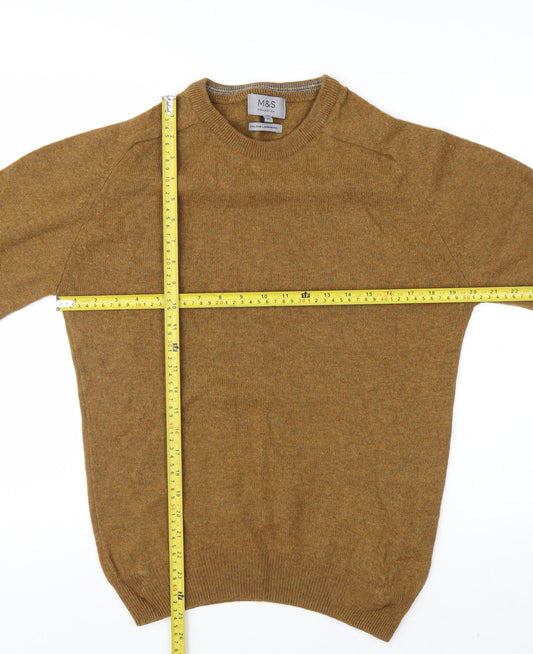 Marks and Spencer Men’s Brown Wool Pullover Jumper M Crew Neck