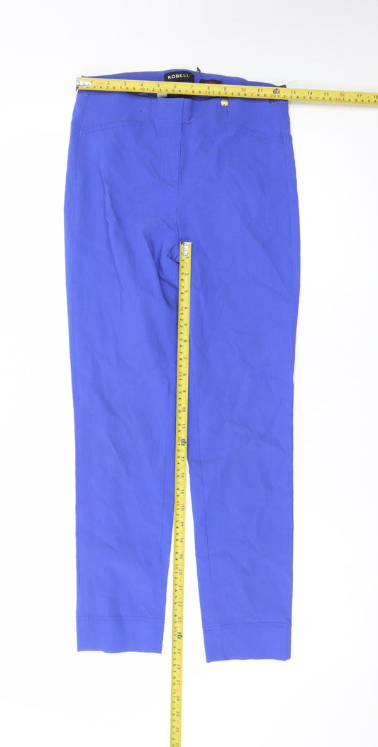 Robell Women Blue Size 8 Ankle Slim Stretch Trousers