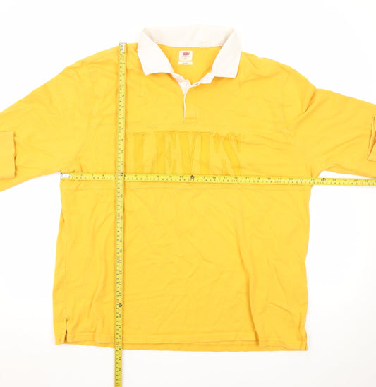 Levi's Men's Yellow Long Sleeve Relaxed Fit Polo XXL