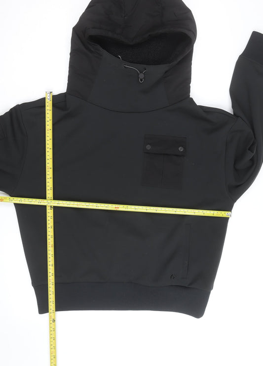 ACAI Unisex Black Pull Over High Neck Fleece Lined Hoodie M