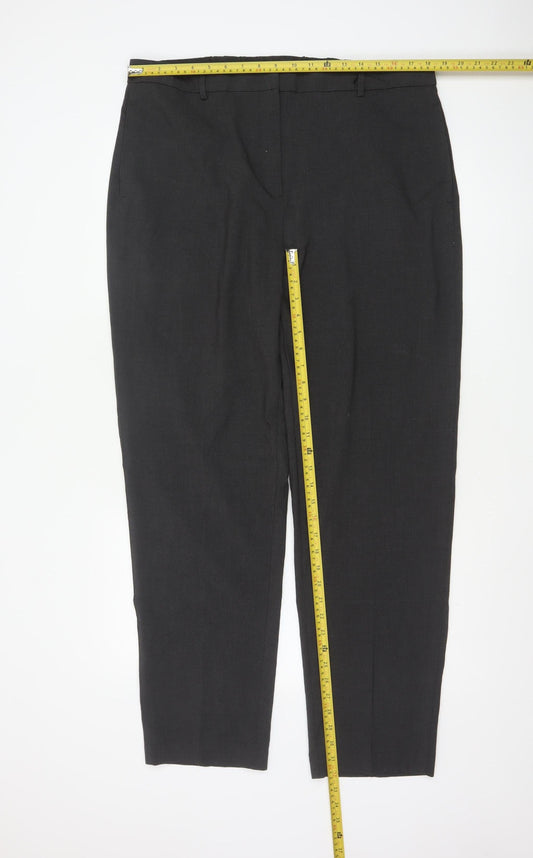 Marks and Spencer Womens Black Size 18 Regular Straight Trousers