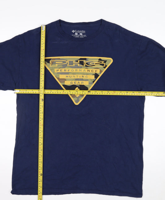 Columbia Men's Blue PHG Long Sleeve Cotton Hunting T-Shirt Size L