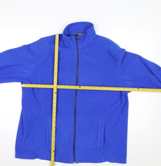 Lands' End Men's Blue Fleece Full Zip Jacket 2XL Regular Fit