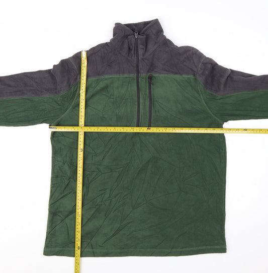 Mountain Warehouse Mens Green 1/2 Zip Fleece Sweatshirt M