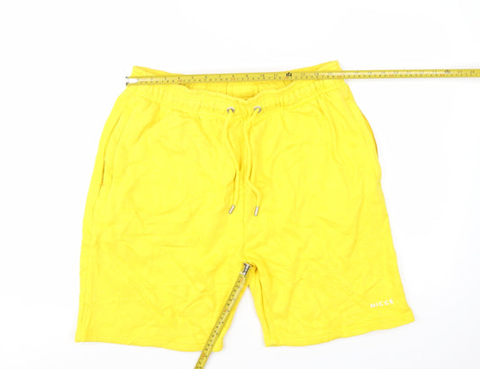 NICCE Men's Yellow 2XL Sweat Shorts Drawstring Elastic Waist Casual