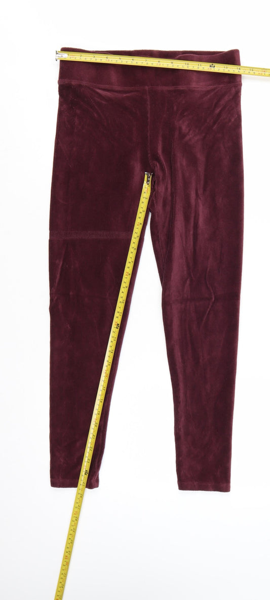 Marks and Spencer Women’s Red Velour Ankle Leggings Size 10