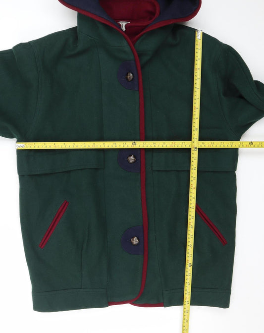 Herman Kay Men's Green Wool Hooded Duffle Coat Size S