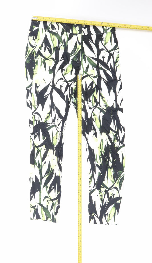 Reiss Women’s Multicoloured Floral Cropped Slim Trousers Size 8