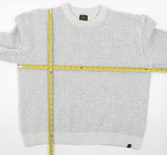 Next Men Grey Chunky Knit Crew Neck Pullover Jumper 2XL