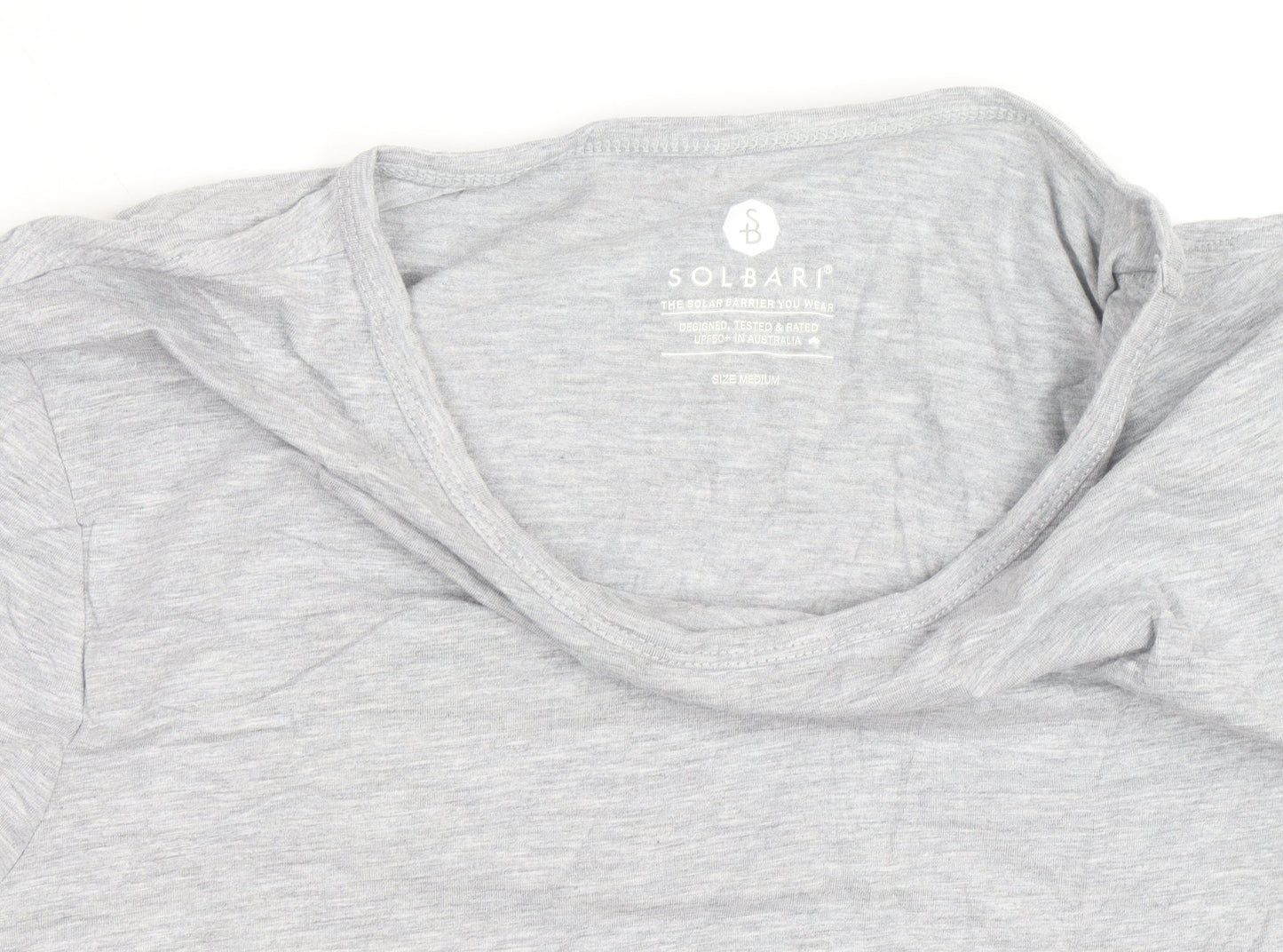 Solbari Men’s Grey Long Sleeve UV Protection Cotton Top Size M