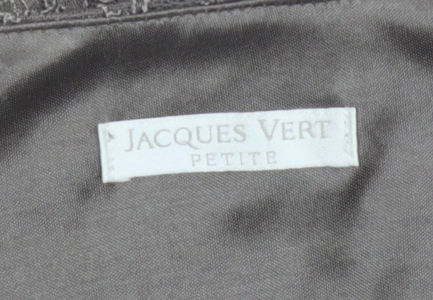 Jacques Vert Petite Women’s Brown Sequin Lace Short Sleeve Top UK 14