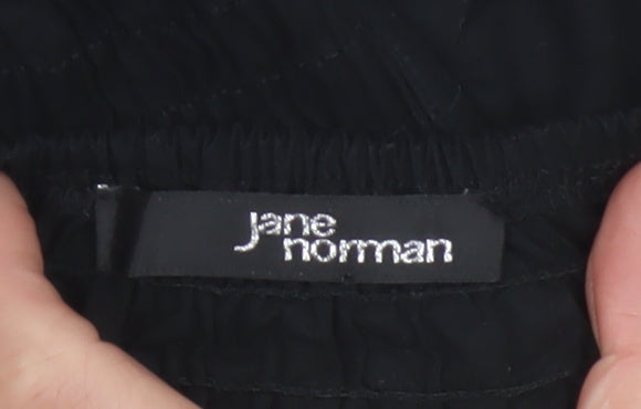 Jane Norman Women Black Strapless Ruffle Blouse Size 14