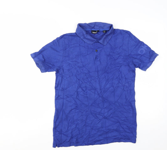 DKNY Men's Blue Cotton Polo Shirt Size S Classic Fit