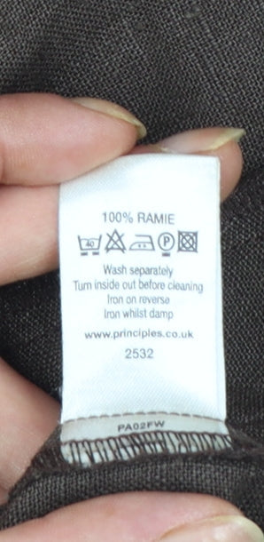 Principles Women's Brown Ramie Sleeveless Waistcoat Size 10