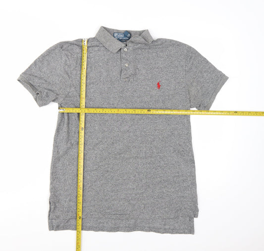 Ralph Lauren Men's Grey Slim Fit Cotton Polo Shirt Size M