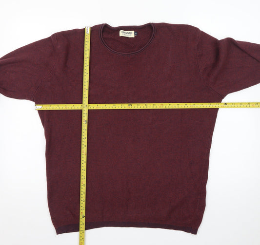 Jack & Jones Men's Red Knit Pullover Jumper Size M