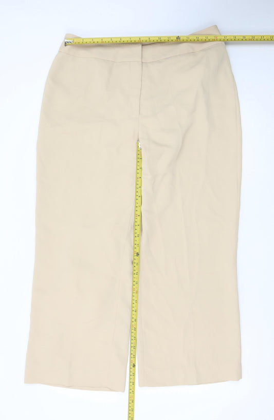 Artigiano Women's Beige Size 16 Straight Dress Trousers