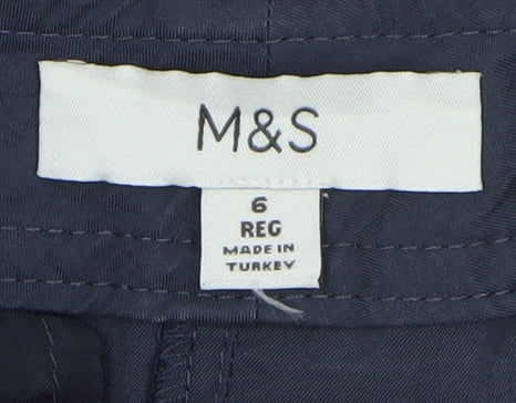 Marks and Spencer Women's Navy Cargo Trousers Size 6 Regular
