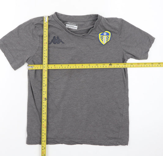 Kappa Boys Grey Leeds United Short Sleeve T-Shirt 11-12 Years