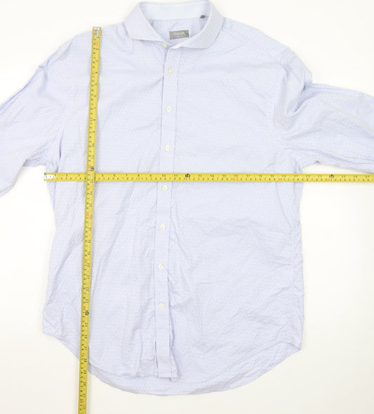 Jaeger Men's Blue Regular Fit Long Sleeve Dress Shirt 16.5in Collar