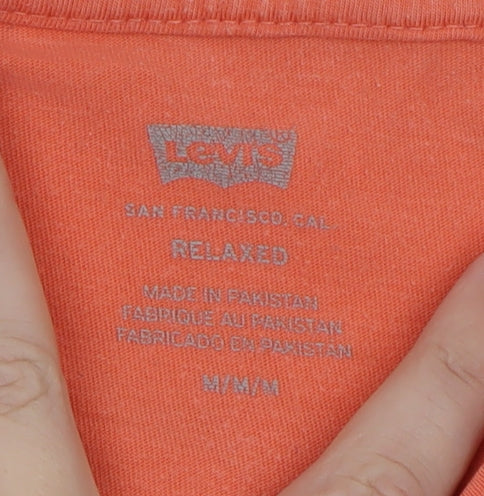 Levi's Men's Orange Relaxed Fit Cotton Short Sleeve Crew Neck T-Shirt M